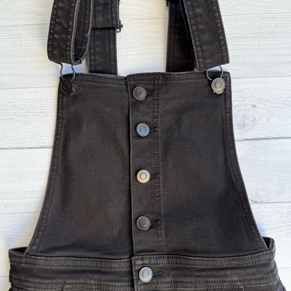Fashion Nova Always Amy Stretch Black Denim Overall Skirt Dress XS - Picture 3 of 7